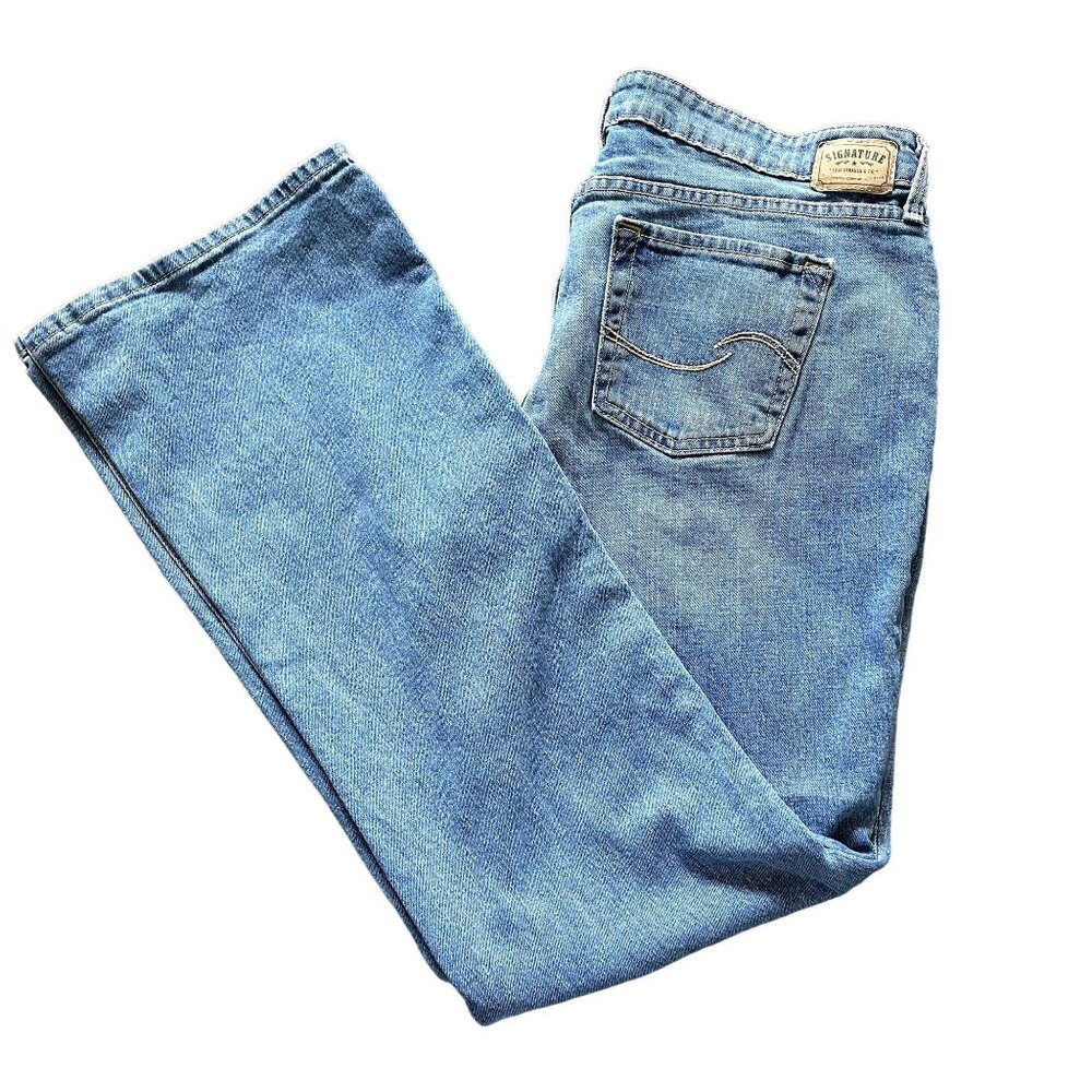 Womens Levi Stauss Blue Denim Jeans 14 Long Bootcut Pants u